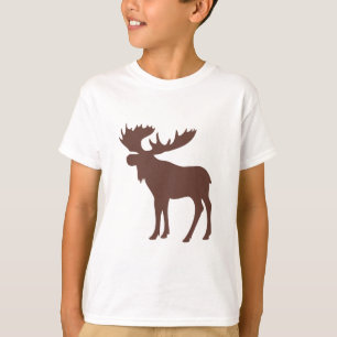T-shirt Symbole brun simple d'orignaux