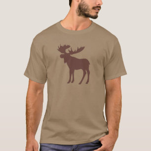 T-shirt Symbole brun simple d'orignaux