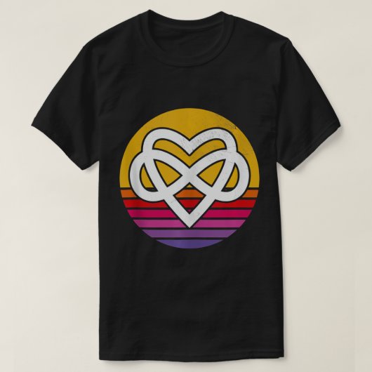 T-shirt Symbole cardiaque de l'infini polyamoire - Po rétr (Design devant)