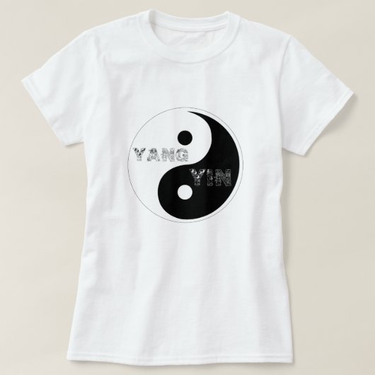 T-shirt Symbole circulaire Taijitu Yin et Yang sur blanc (Design devant)