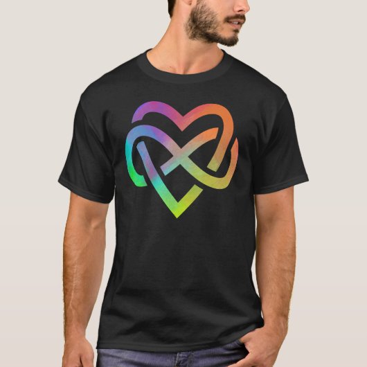 T-shirt Symbole coeur Polyamory Infinity Neverending Love (Devant)