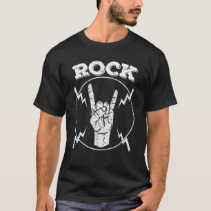 T-shirt Symbole cool Vintage Rock N Roll Main Funny Musici
