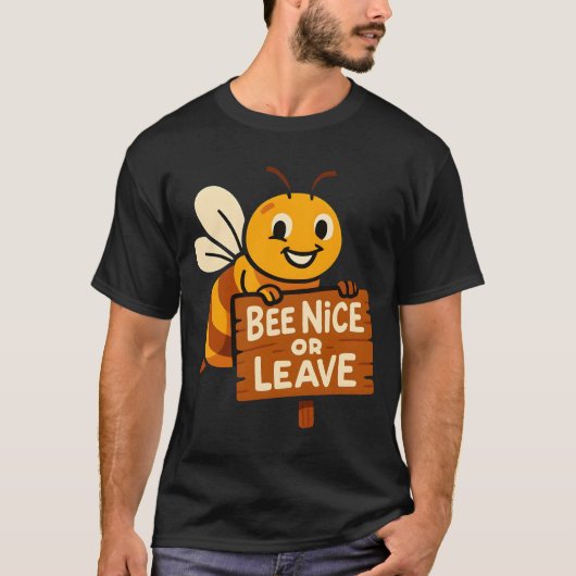 T-shirt Symbole d'abeille Nice ou Leave Funny Bee (Devant)