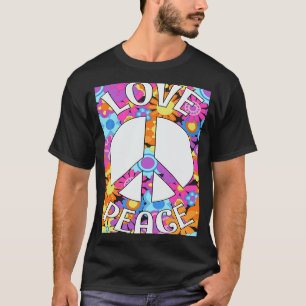 T-shirt SYMBOLE D'AMOUR 60s les années 70 Dye Tie Dye Peac