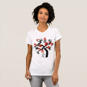 T-shirt Symbole d'amour chinois sur Sakura Tree inséparabl (Devant entier)