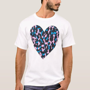 T-shirt Symbole d'amour magique Empreinte de léopard Cheet