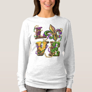 T-shirt Symbole d'amour Mardi Gras avec Fleur de Lis