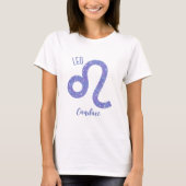 T-shirt Symbole d'Astrologie Leo Personnalisé Violet (Devant)