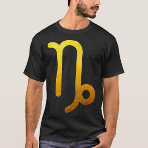 T-shirt Symbole d'astrologie ZodiacArt Capricorne d'or vin