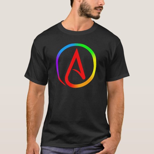 T-shirt Symbole d'athée d'arc-en-ciel (Devant)