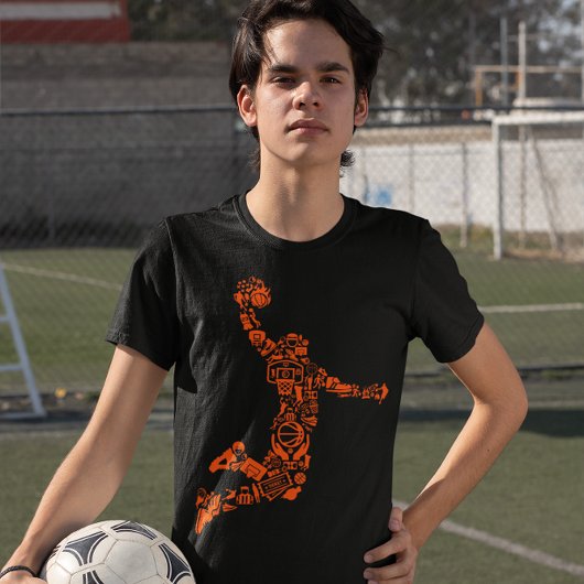 T-shirt Symbole de basket-ball Slam La balle