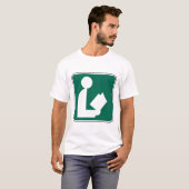 T-shirt Symbole de bibliothèque - Panneau côté route (Devant entier)