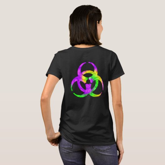 T-shirt Symbole de biodanger de la spirale acide (rétro-em (Dos entier)