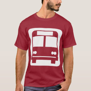 T-shirt Symbole de bus - Blanc sur foncé