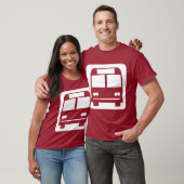 T-shirt Symbole de bus - Blanc sur foncé (Unisexe)