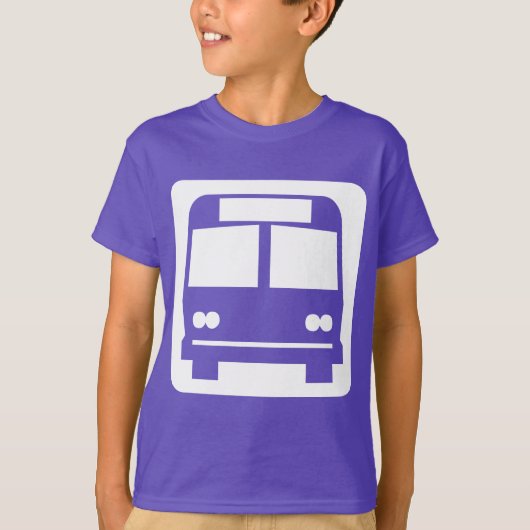 T-shirt Symbole de bus - Blanc sur foncé (Devant)