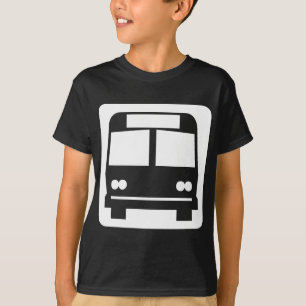 T-shirt Symbole de bus - Blanc sur foncé