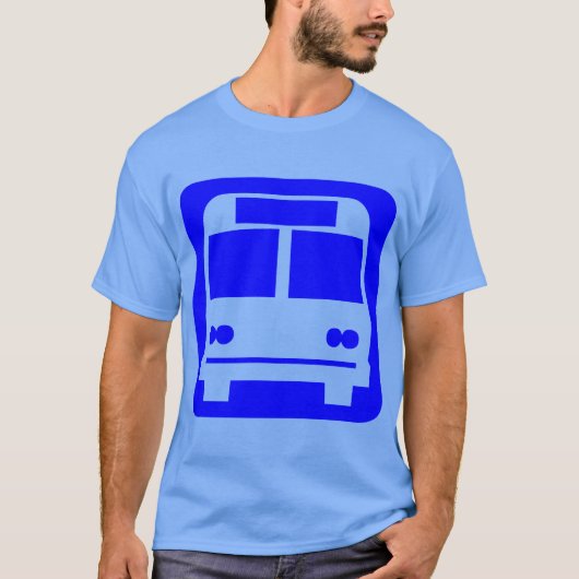 T-shirt Symbole de bus - Bleu (Devant)