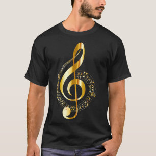 T-shirt Symbole de Clé T Gold Treble pour Music Note