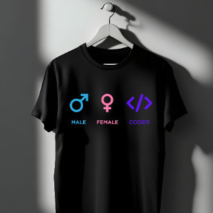 T-shirt Symbole de codeur masculin féminin Cadeau drôle