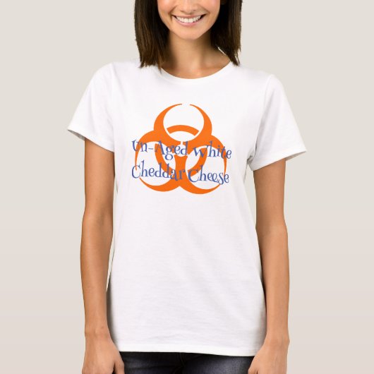 T-shirt Symbole de danger biologique avec blanc non âgé (Devant)