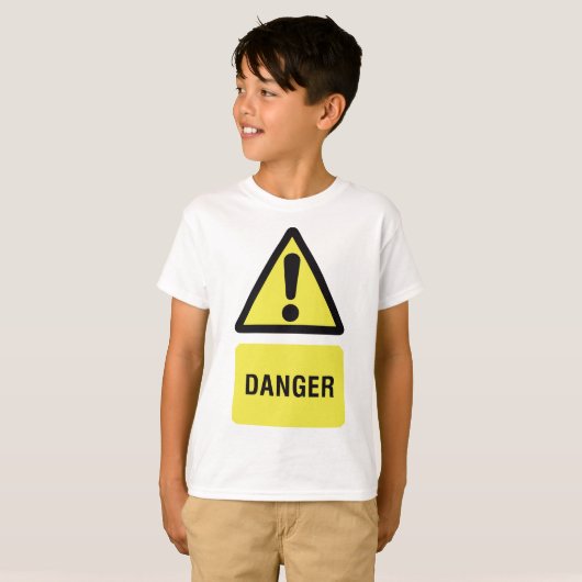 T-shirt Symbole de danger jaune (Devant entier)