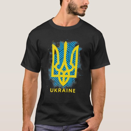T-SHIRT SYMBOLE DE DRAPEAU UKRAINE (Devant)