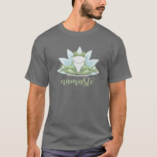 T-shirt Symbole de Fleur de Bouddha de Grenouille Poses Na