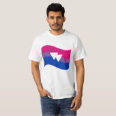 T-shirt Symbole de la fierté bisexuelle Drapeau ondulé (Devant entier)
