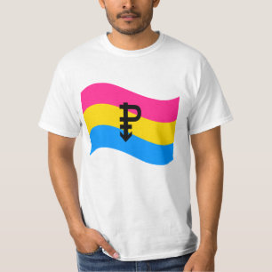 T-shirt Symbole de la fierté Pansexuel drapeau ondulé