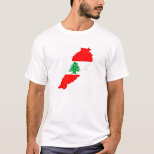 T-shirt symbole de la forme du drapeau du pays du liban