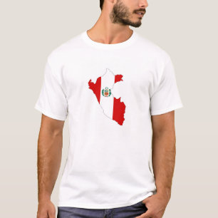 T-shirt symbole de la forme du drapeau du pays pérou