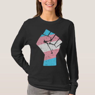 T-shirt Symbole de la main du drapeau transgenre - Tri tra