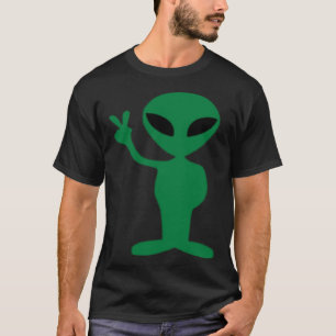 T-shirt SYMBOLE DE LA PAIX Alien VERTE I Come in Peace