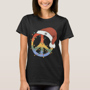 T-shirt SYMBOLE DE LA PAIX DE Noël Santa Hat Paix Noël