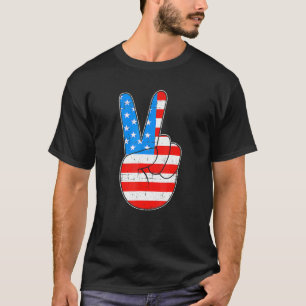 T-shirt SYMBOLE DE LA PAIX Drapeau Américain 4 juillet Ind