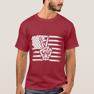 T-shirt SYMBOLE DE LA Paix Drapeau Patriotique Américain S