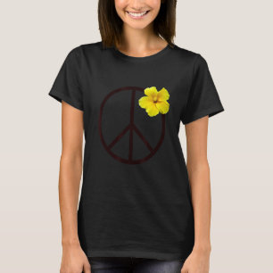 T-shirt SYMBOLE DE LA PAIX Fleur d'Hibiscus Jaune