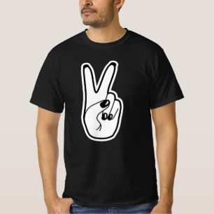 T-shirt SYMBOLE DE LA PAIX MAIN GAUCHE Mouvement Noir & Bl