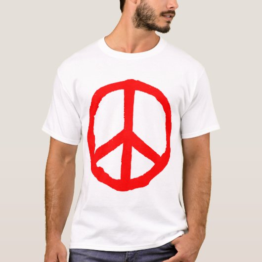 T-shirt Symbole de la paix rude - Rouge (Devant)