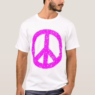 T-shirt Symbole de la Paix Scribblée - Magenta
