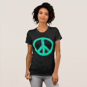 T-shirt Symbole de la Paix Scribblée - Turquoise (Devant entier)