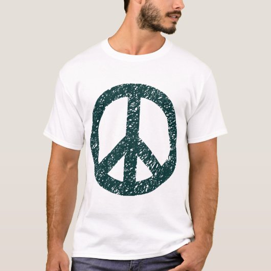 T-shirt Symbole de la Paix Scribblée - Vert foncé (Devant)