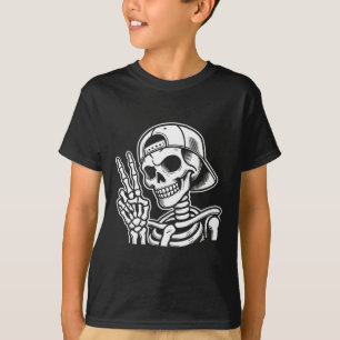 T-shirt SYMBOLE DE LA PAIX Squelette Retro Halloween Squel