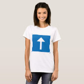 T-shirt Symbole de la route à sens unique bleu - Inscripti (Devant entier)