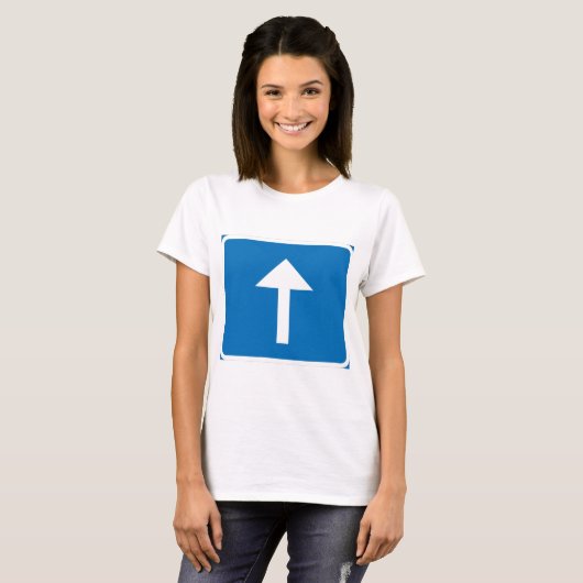 T-shirt Symbole de la route à sens unique bleu - Inscripti (Devant entier)