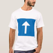 T-shirt Symbole de la route à sens unique bleu - Inscripti (Devant)