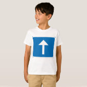 T-shirt Symbole de la route à sens unique bleu - Inscripti (Devant entier)