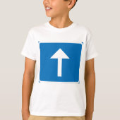 T-shirt Symbole de la route à sens unique bleu - Inscripti (Devant)