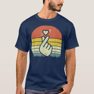 T-shirt Symbole de main K-Pop Coeur K-Drama Pop coréen F
